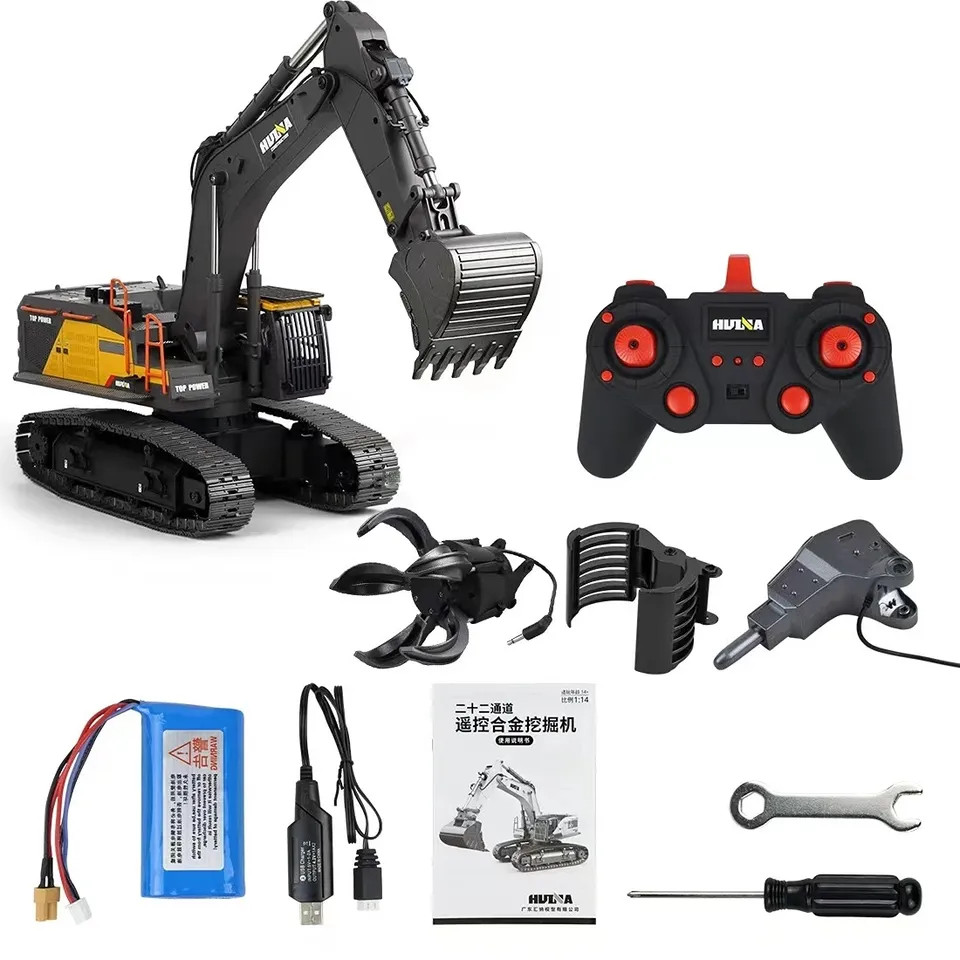 Huina 1594 Rc Excavator Rc Trucks 594 Metal gger 1/14 Excavator Model Toy Simulation Simulation Puzz