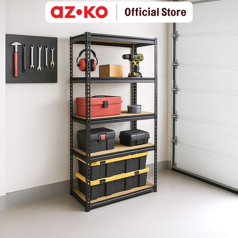 AZKO Tactix Rak Besi 5 Tingkat - Silver Metal Rack Rak Serbaguna Rak Penyimpanan Minimalis Organizer