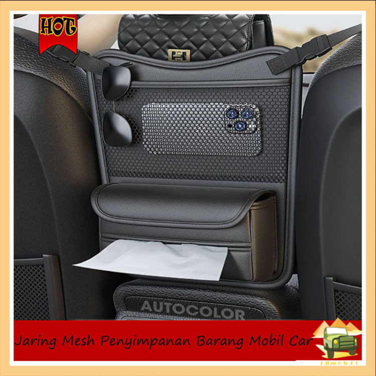 Tas Penyimpanan Tengah Mobil Bahan Kulit/Tas Mobil Multifungsi Organizer Tas Mewah/Car Cargo Net Org