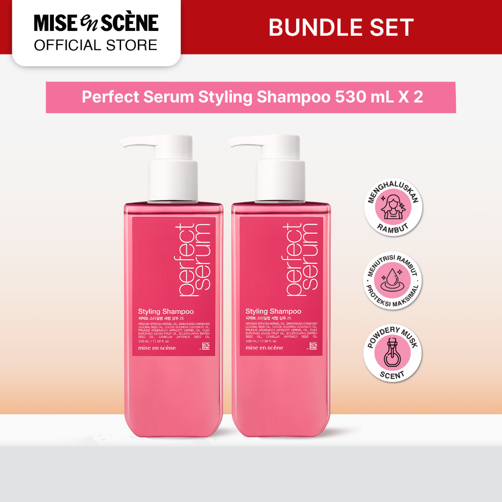 [PAKET HEMAT ISI 2] mise en scene Perfect Serum Styling Shampoo 530ml (2pcs) - Shampoo Rambut Kering