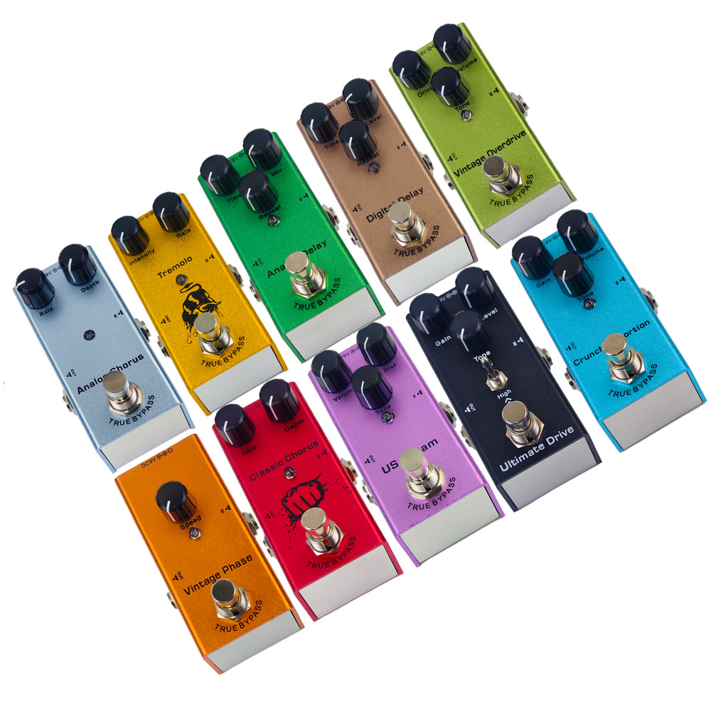 Electric Guitar Pedal Overdrive/ stortion/Chorus/Delay/Tremolo Delay True Bypass, Durable Design for