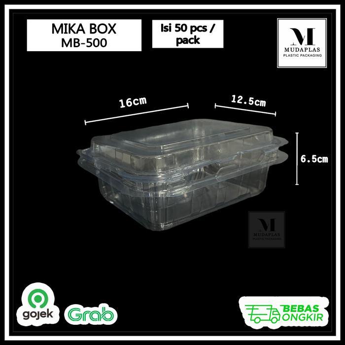 [MILIHO] Mika Box 500 ml Salad Buah Sayur MB 500 / Box Mika Buah Sayur Salad Isi 50 pcs