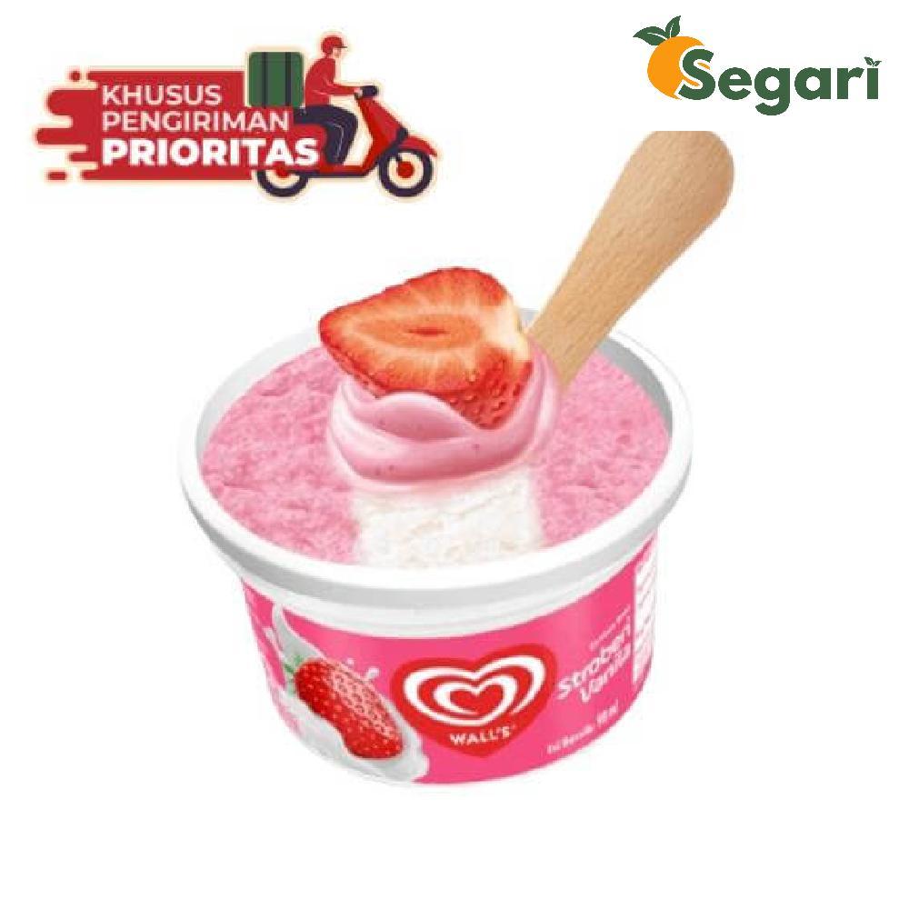 Walls Es Krim Populaire Strawberry Vanila 90 ml