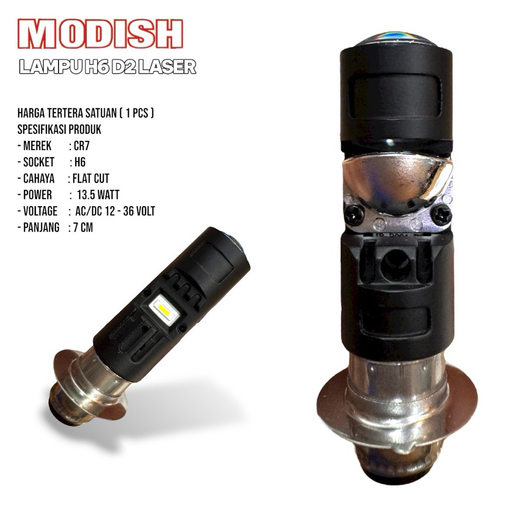 MODISH 5345 - LAMPU DEPAN LED CAHAYA BILED H6 D2 CAHAYA PUTIH / PUTIH - PUTIH / KUNING