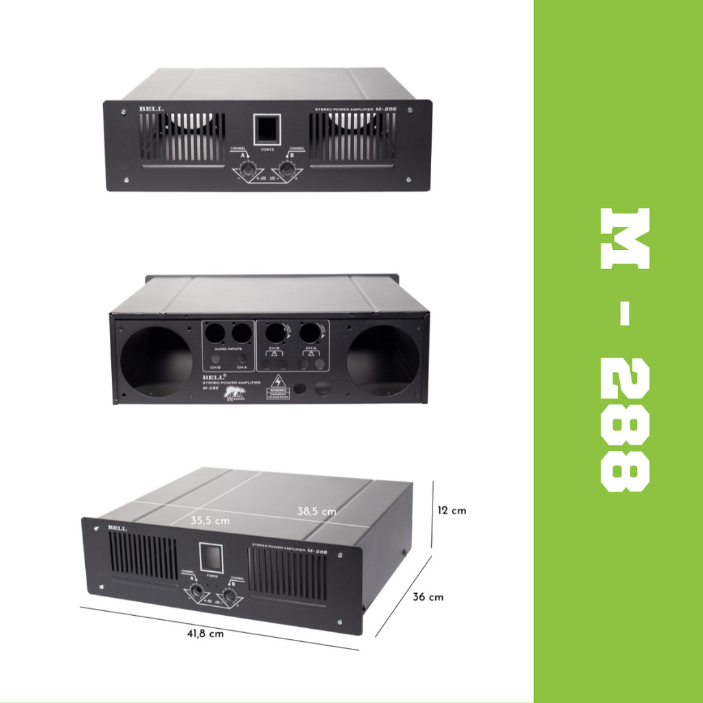 Box Power Amplifier M-288 M 288 BELL Casing Kosongan 10A 10 A