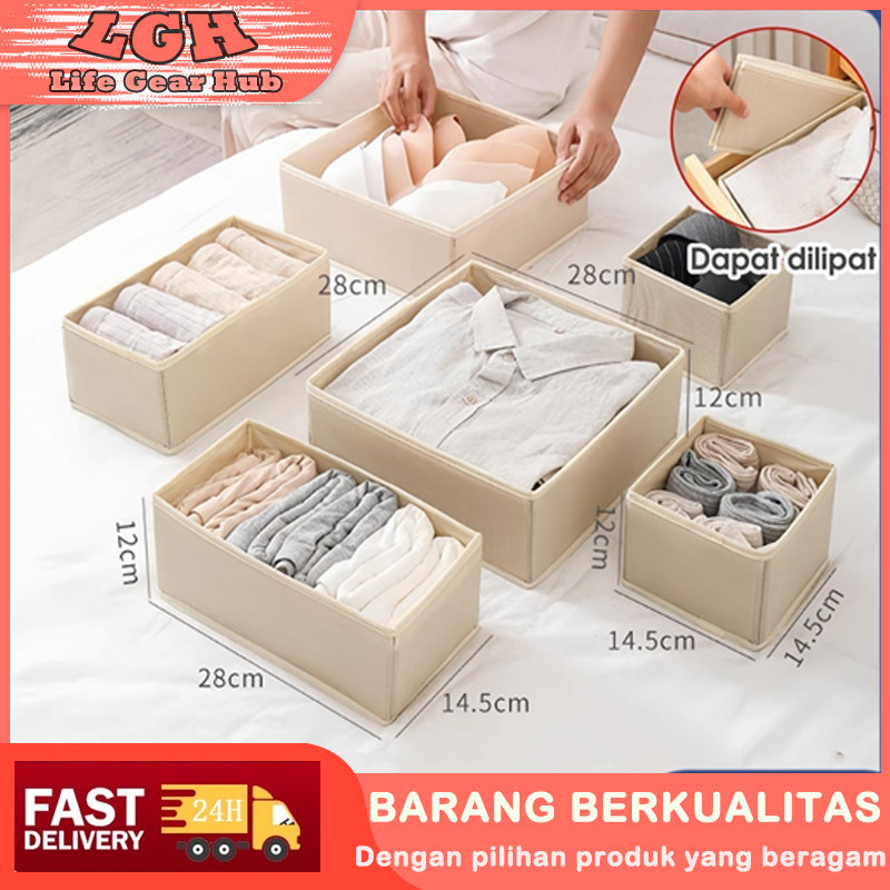 kotak penyimpanan baju bayi Kotak Penyimpanan 6pcs storage box pakaian bayi Organizer Box  Wardrobe 