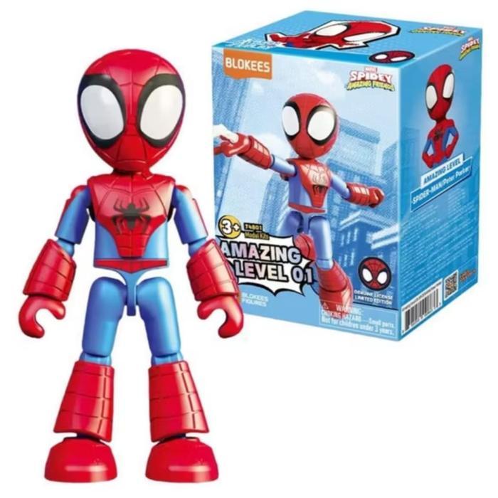 BLOKEES MARVEL SPIDEY AMAZING LEVEL 03 02 01 PRECOOL MAINAN ACTION FIGURES SPIDERMAN PETER PARKER IR