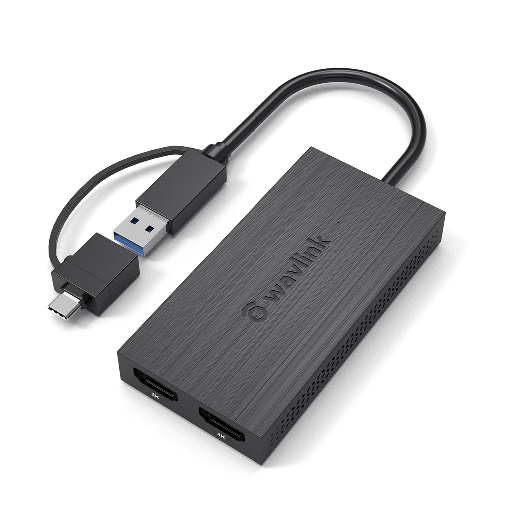 Wavlink USB 30 to Dual HDMI 4K Video Graphic Adapter HDTVProjectorMonitor USB C splay Adapter For Wi