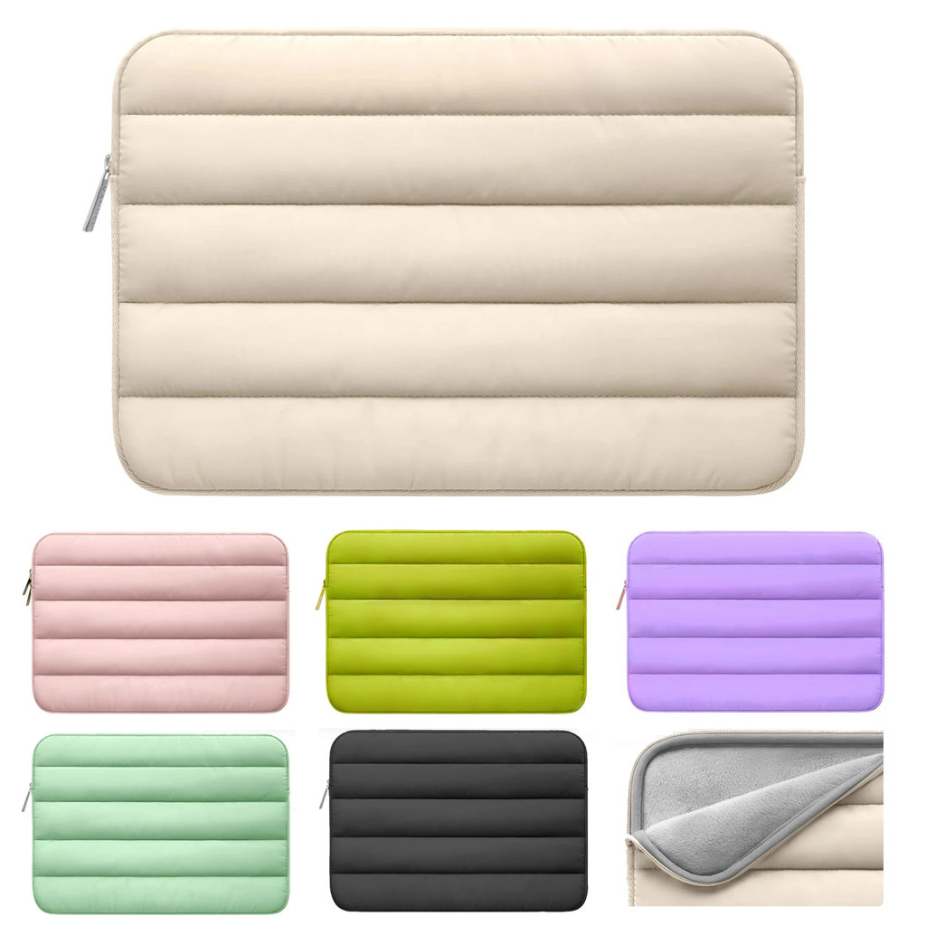 Puffy Laptop Sleeve 13-14 In Laptop Sleeve Beige Cute Carrying Case Laptop Sleeve Cover for MacBook 
