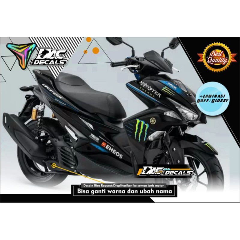sticker decal full body yamaha Aerox monster biru