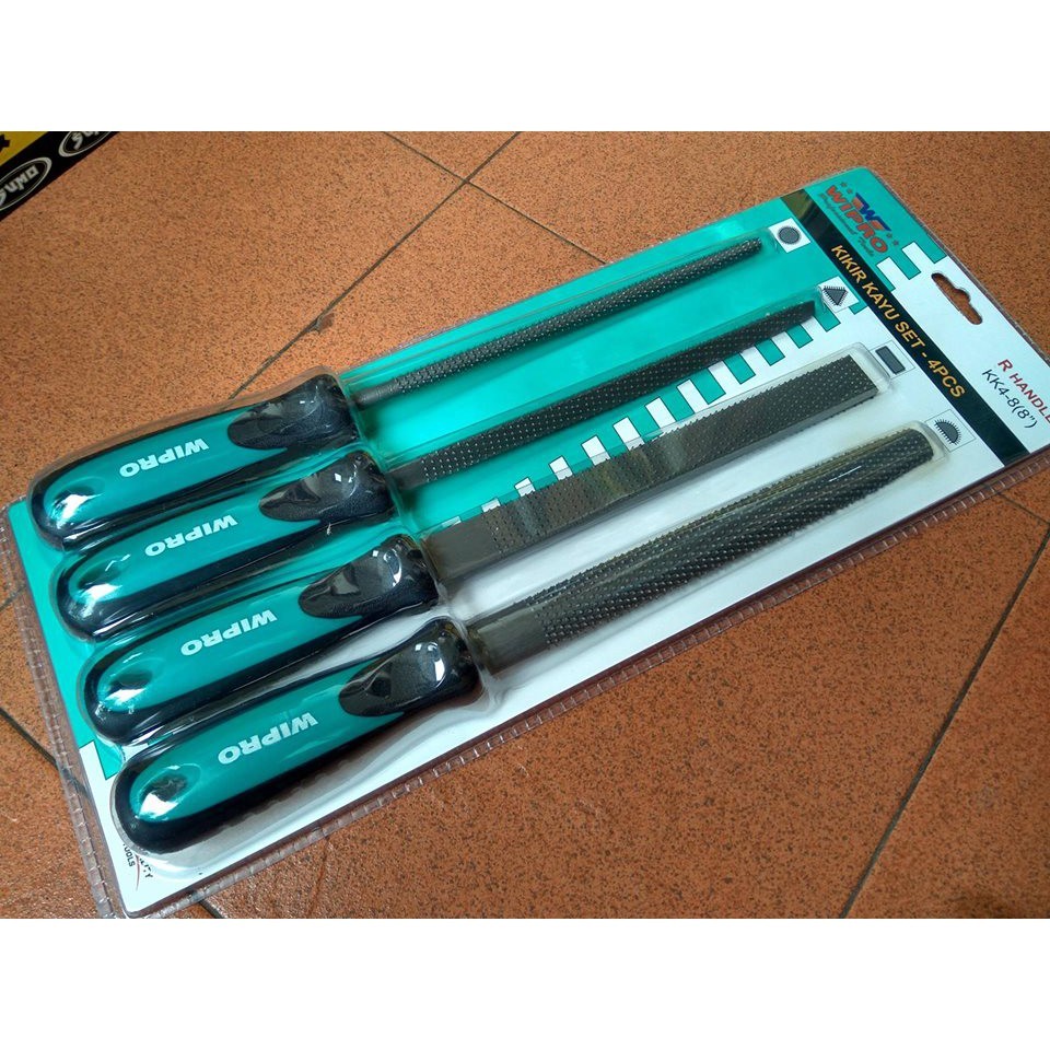 4PCS KIKIR KAYU SET 8" - Kikir Heavy Duty Besar untuk Tukang Kayu & Logam dengan Kualitas Terbaik JD