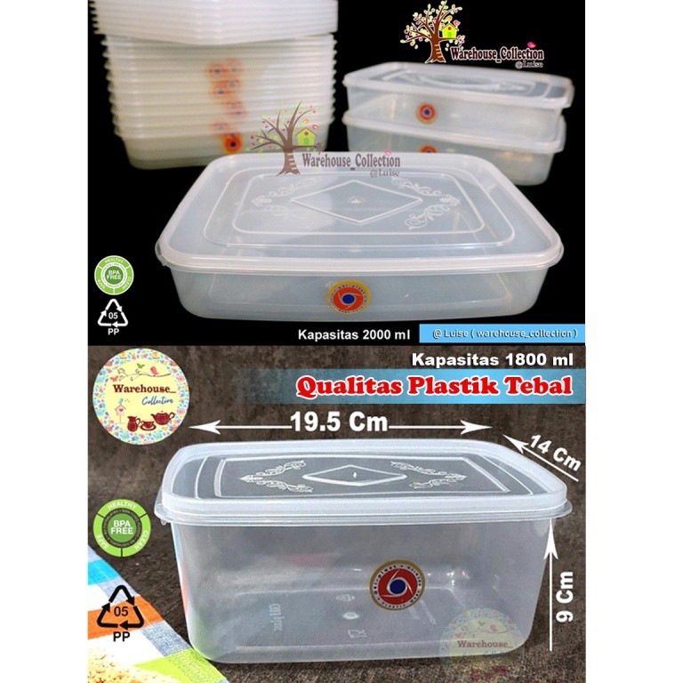 SEALWARE 1800ML ORIPLAST // SEALWARE 2000ML // KOTAK KUE // TOPLES BENING //THINWALL TEBAL FOOD GRAD