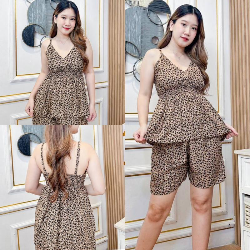 DASTER PUTRI BALI - JULIA CELANA PENDEK SETELAN DASTER BALI Baju Busui Kancing Motif Nyaman Rayon Ca