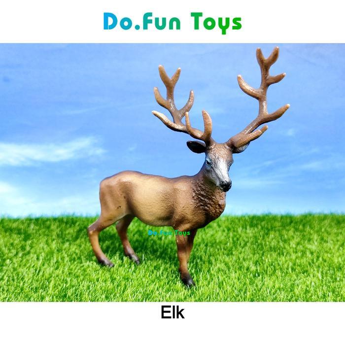 "TNKSYU" - Elk Animal Figure / Miniatur Mainan Binatang Spesies Rusa Besar Mainan