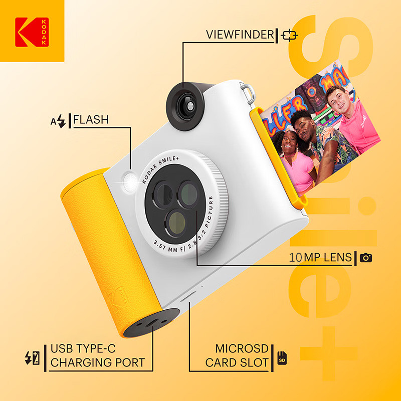 Portable Photo Printer Kodak Smile+ tnt Camera Photo and Printing Integrated Maine add Kodak Zink Ph
