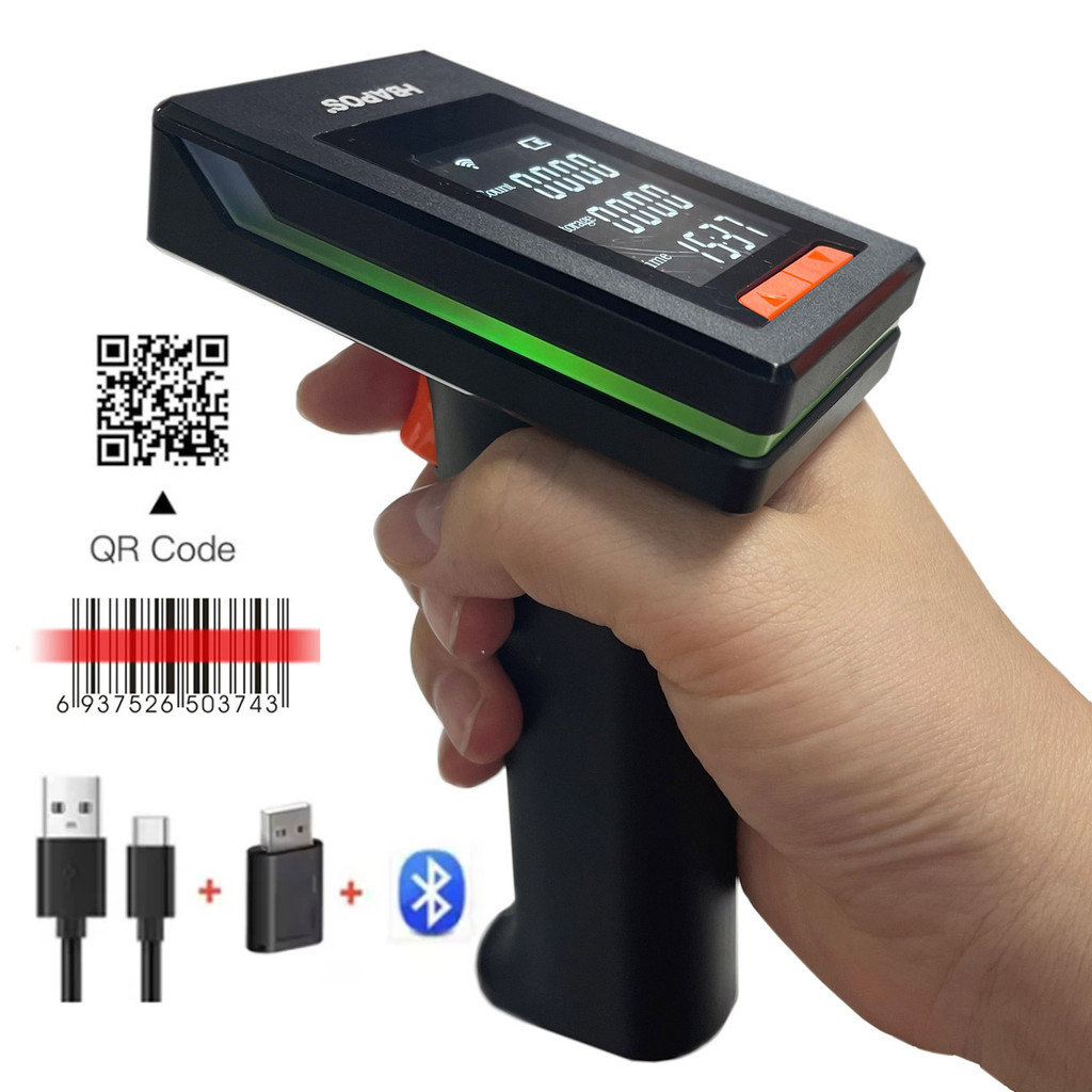 Bluetooth Barcode Scanner Screen splay,1D 2D Hanheld USB Wireless Book Bar Code Scanner Reader for L