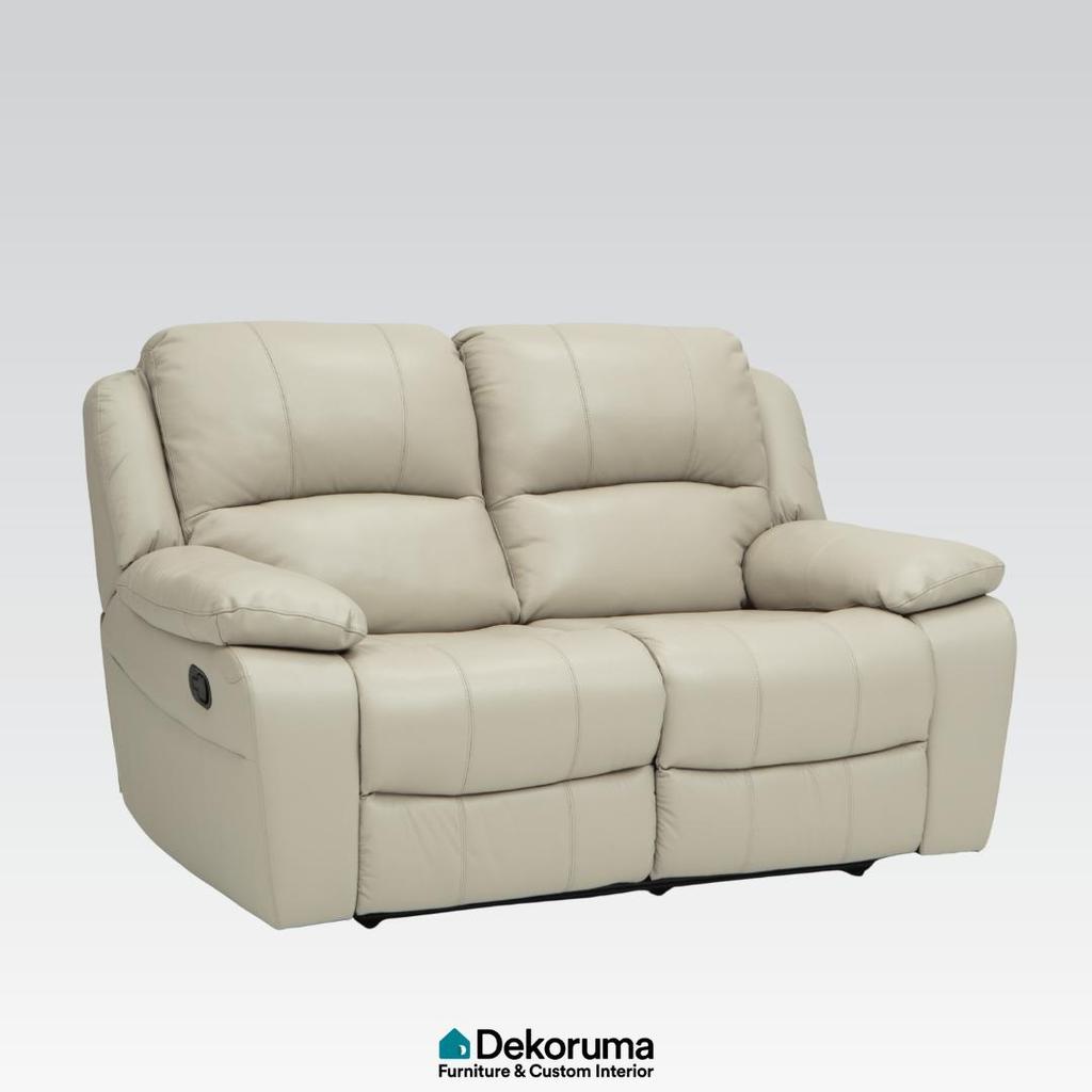 Dekoruma Tenzo CAMDEN Sofa Recliner 2 Dudukan / Sofa Double Seater / Sofa 2 Orang - Krem