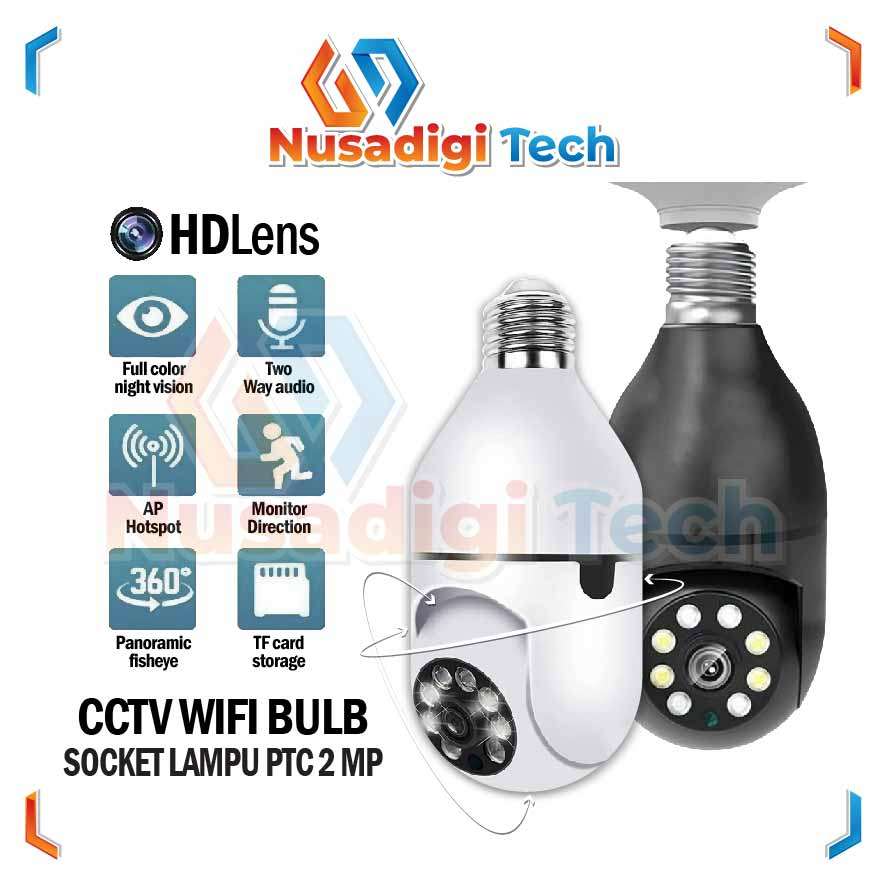 CCTV PTZ CAMERA WIFI Dome Model Lampu  CCTV - Dengan LED BOHLAM CCTV