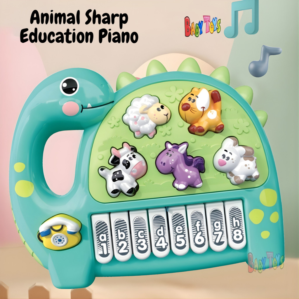 PRANADA BabyToys Mainan Animal Piano Anak Musik Laki Laki Perempuan Bayi 1 2 3 tahun Suara Hewan dan