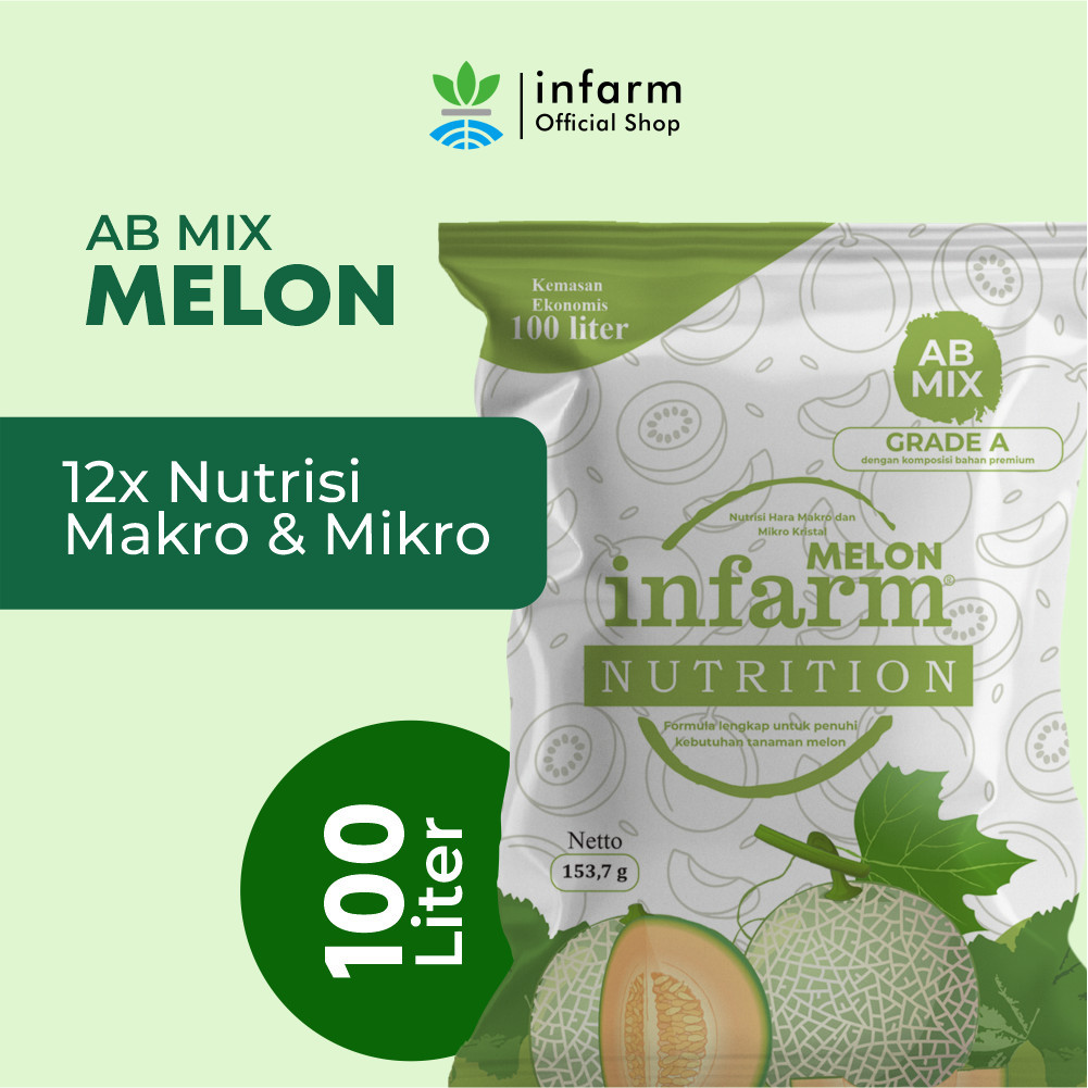 INFARM - Nutrisi AB Mix Buah Melon, Pupuk Nutrisi AB Mix untuk Konvensional dan Hidroponik Premium