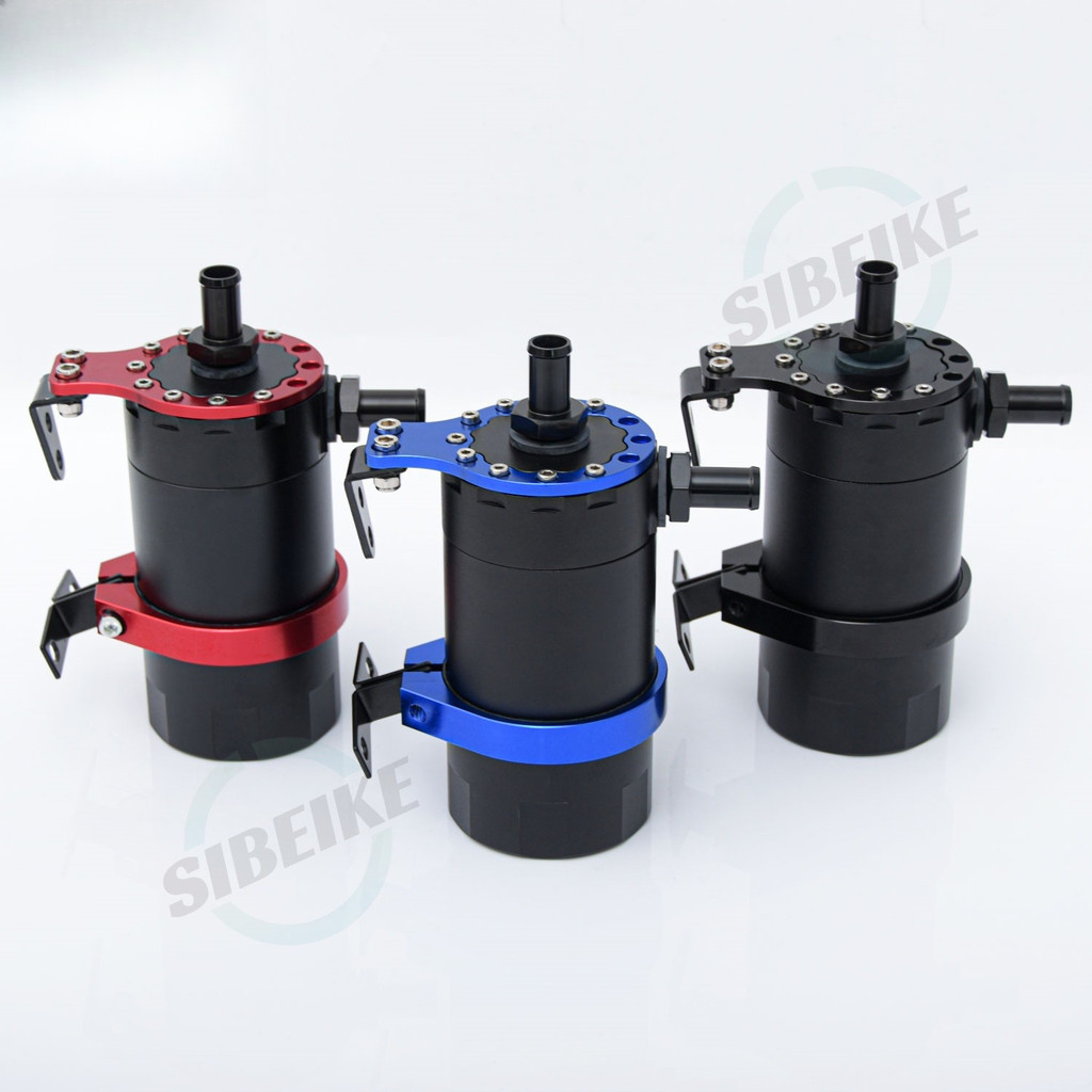 Car Racing 220ml Round Oil Tank Baffled Aluminum Oil Catch Can Resevoir Tank Kit