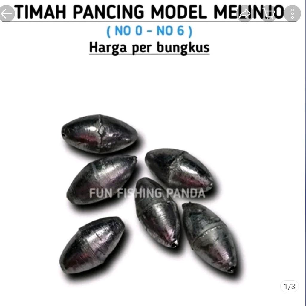 timah pancing model melinjo pemberat pancingan