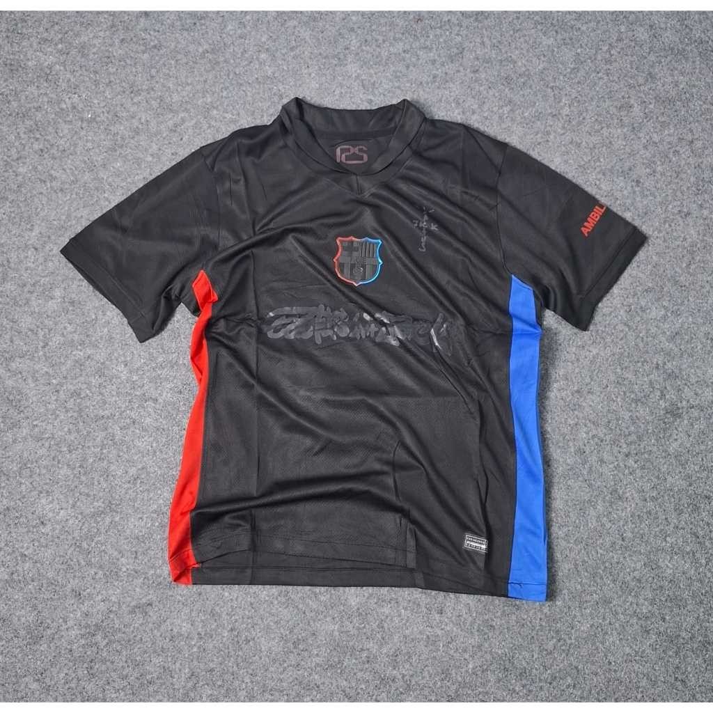 ( FANS ) BARCAA AWAY TRAVIS SCOOT 2024/2025 JERSEY BAJU BOLA FUTSAL HIGH QUALITY PRIA DEWASA