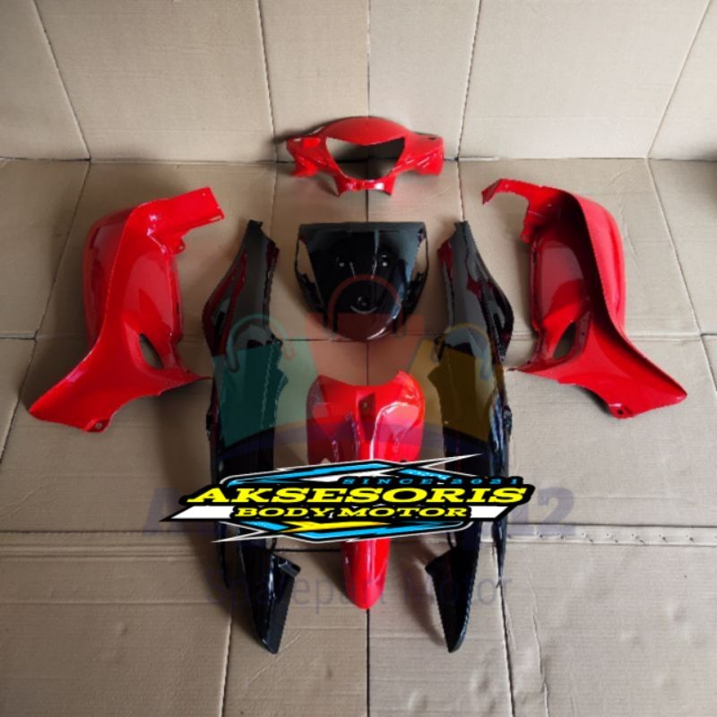 COVER FULL BODY HALUS SMASH 110 NEW MERAH HITAM Berkualitas