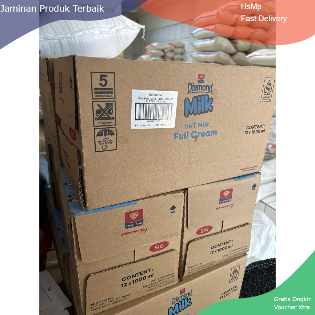 Susu UHT Diamond 1 liter kardus, susu Diamond 1liter dus