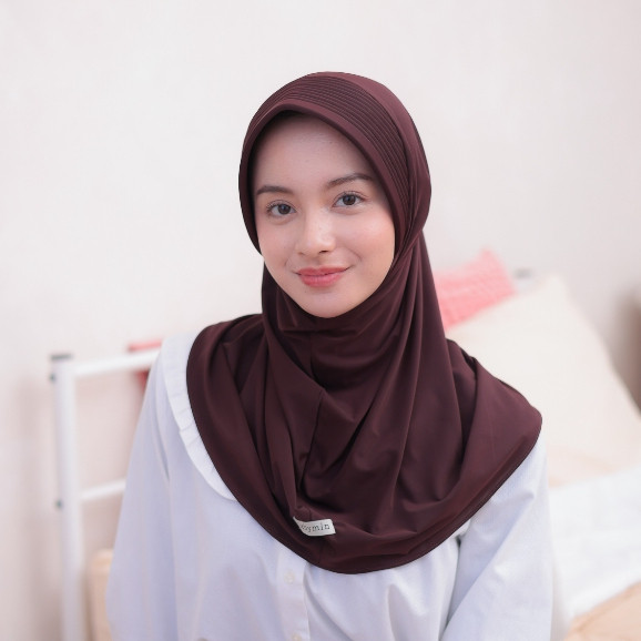 ORI AFRA - Bergo Hamidah Sport Pad Tebal & Lebar Jersey Premium Size S & M