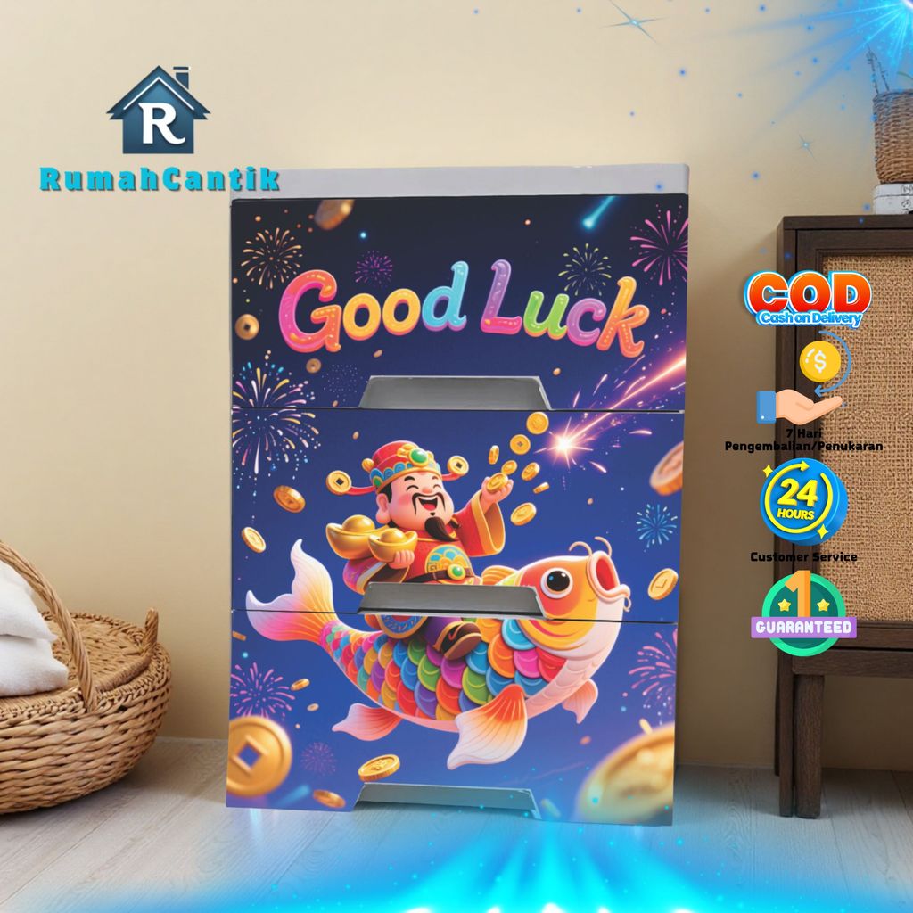 RumahCantik - Lemari Plastik Dengan Stiker Tempel Kuat