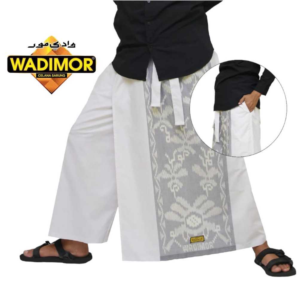 COD Sarung Celana Dewasa Celana Sarung Wadimor Motif Batik Putih Bali Celana Sarung Dewasa