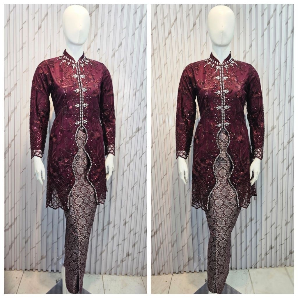 SODIALAM kebaya Fatmawati tille payet Tunik kombinasi payet mutiara