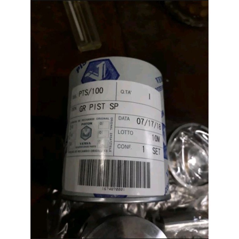 seher piston set 10m vespa pts 100cc TKC