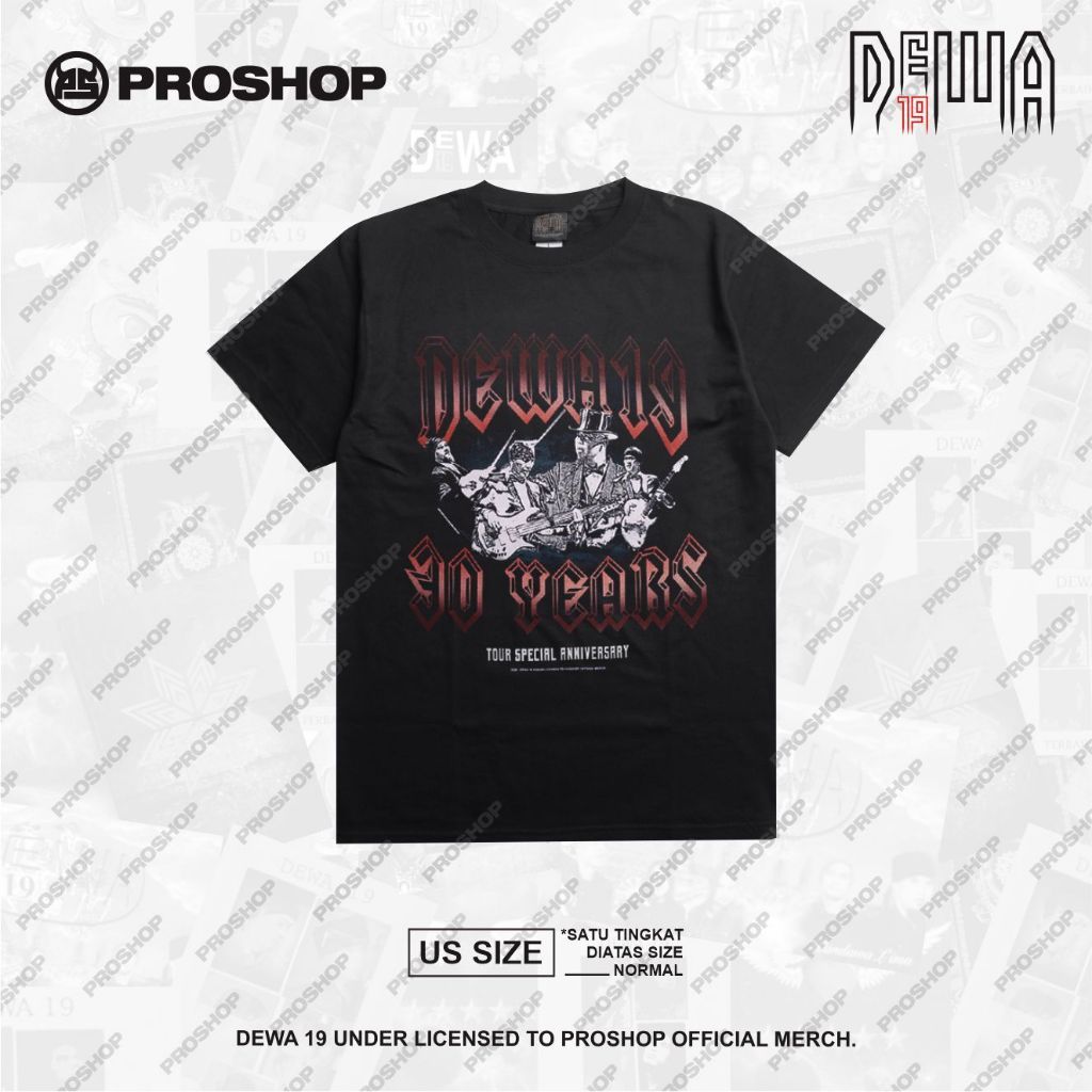Proshop | 30 th dewa 19  | Dewa 19 Tshirt | Kaos Pria Kaos Distro | Hitam