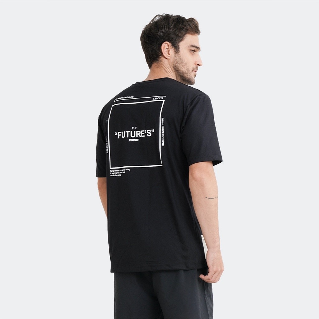 CELCIUS Kaos Oversize LIN000194C Hitam Kaos Pria dan Wanita