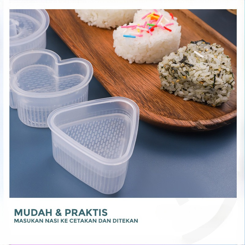 GROWSIR Cetakan Lucu Nasi Bento Sushi Onigiri Anti Lengket – Rice Mold Karakter CF026