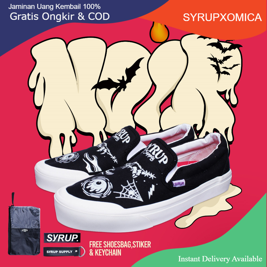 Syrup supply slip on Noir | sepatu slip on | sneaker | sepatu unisex