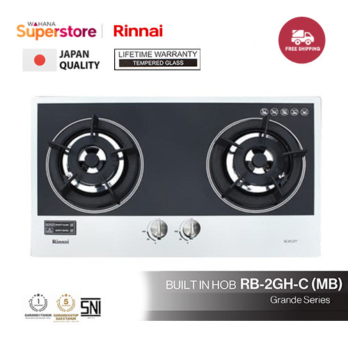 Rinnai Kompor Tanam 2 Tungku Grande - RB2GH MB | RB-2GH MB