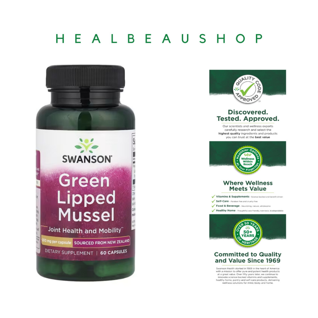 Swanson Green Lipped Mussel 500mg 60caps Kesehatan Sendi dan Mobilitas