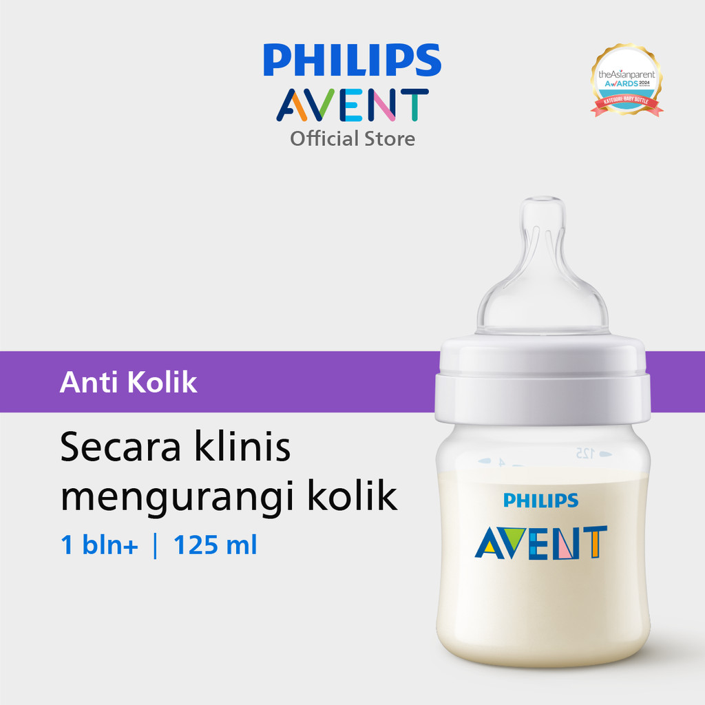 Philips Avent | Botol Susu Bayi | Anti Kolik | Secara Klinis Mengurangi Kolik | 125 ml | Single | SC