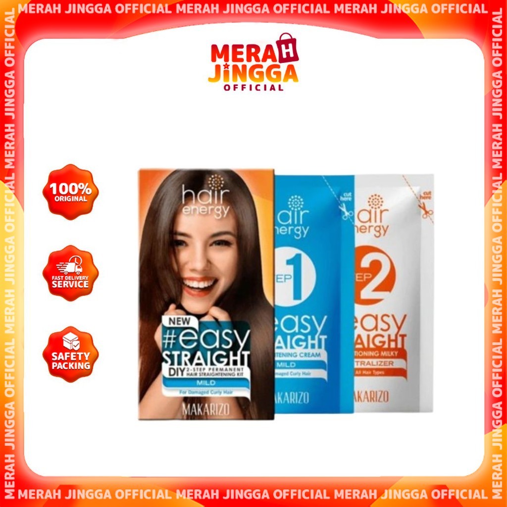 Makarizo Hair Energy Easy Straight - MILD 80 mL Pelurus Rambut | Merah Jingga Official