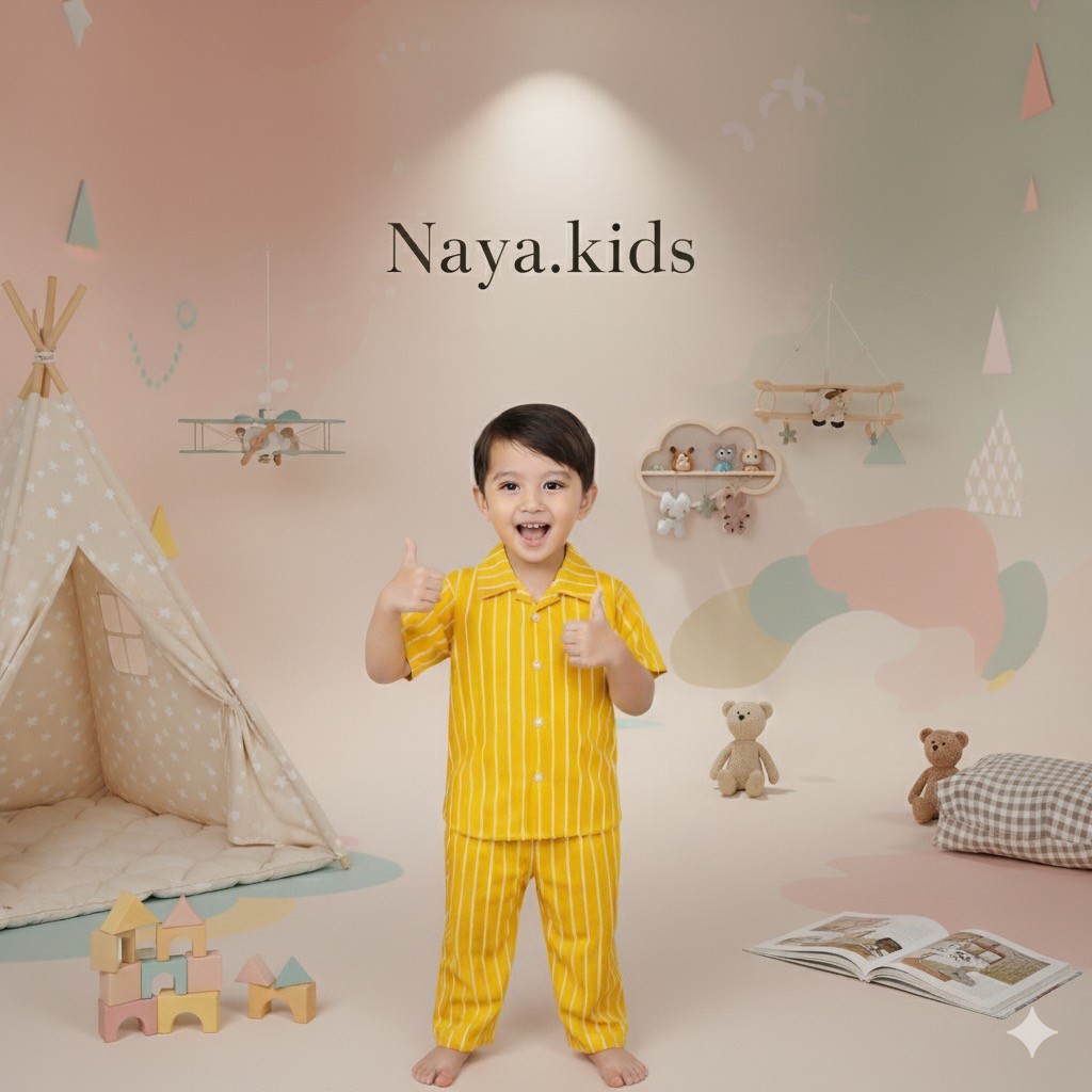 Nayyakids SETELAN BAJU PIYAMA ANAK LAKI LAKI  DAN PEREMPUAN KATUN RAYON CELANA PANJANG