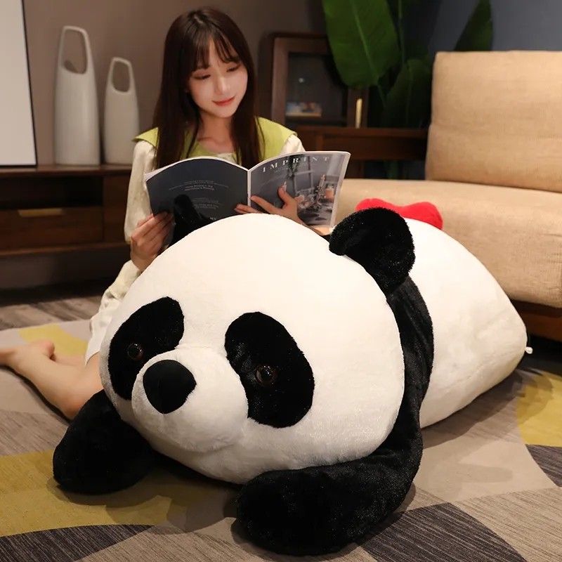 Giant 90Cm Kawaii Fat Panda Bear Short Plush Stuffed Animal Doll Animals Toy Pillow Cartoon Lovely Dolls Girls Lover Gifts