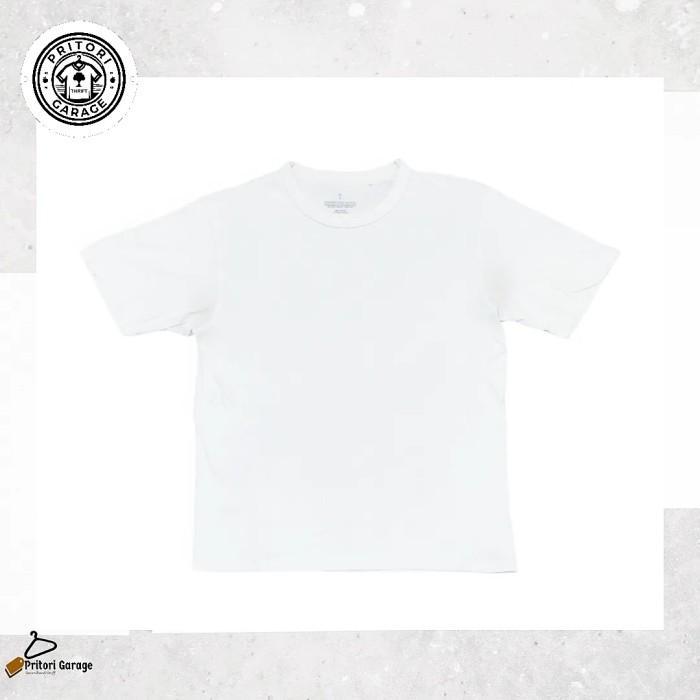 Kaos T-shirt Basic Polos Uniqlo GU Heavyweight White Color Vintage L