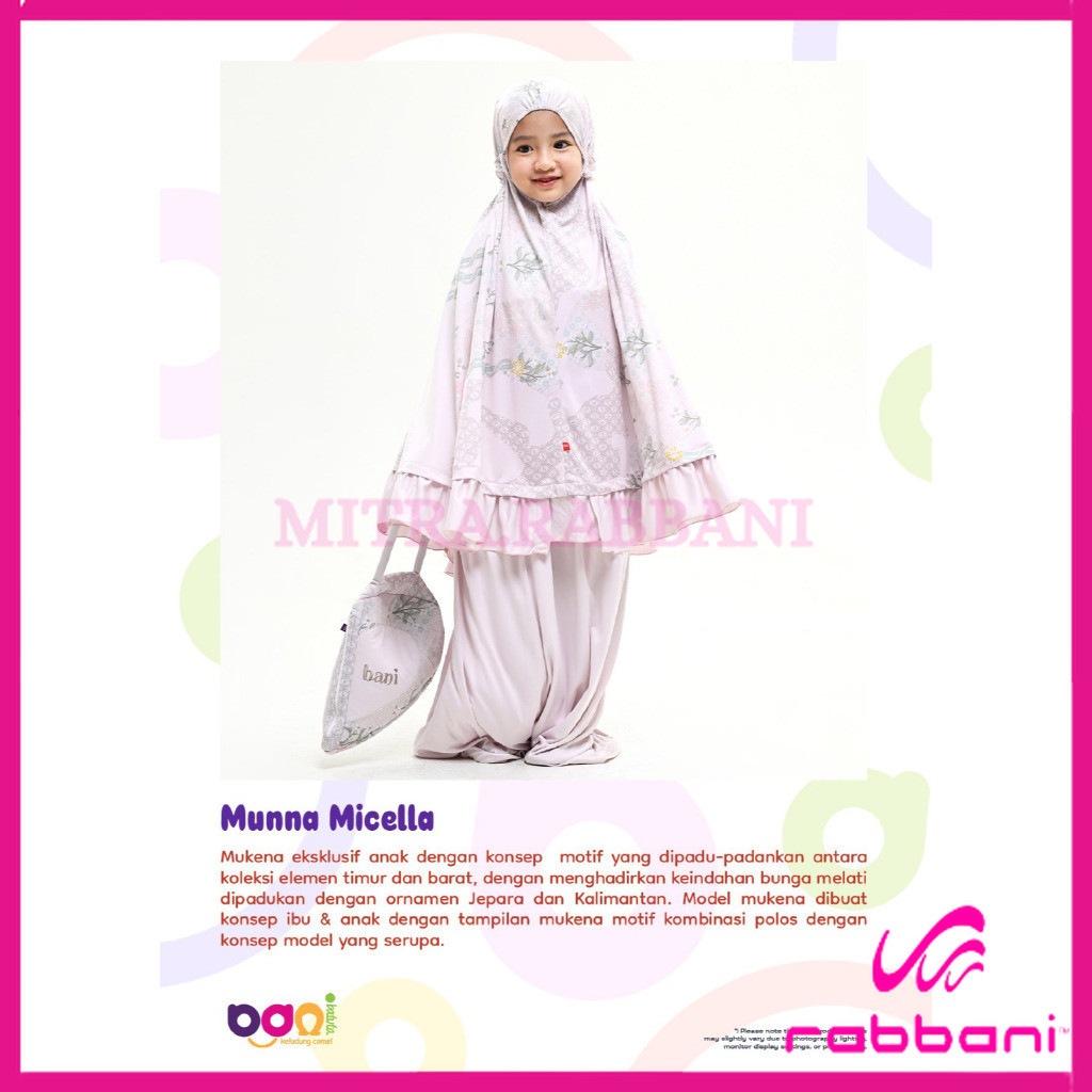 RABBANI ORI - Munna Micella / Mukena Anak Rabbani terbaru Original Murah Mitra Rabbani