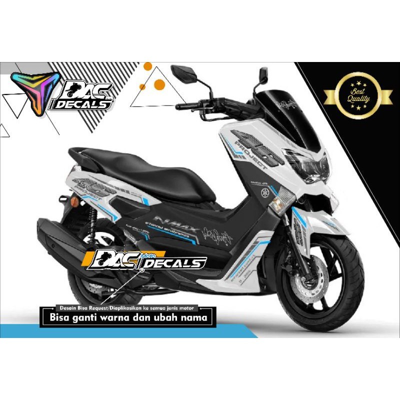 Sticker Decal NMAX motif simple Putih full body kode 040
