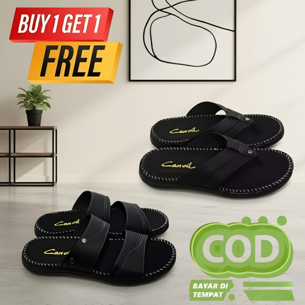SANDAL LOKAL PROMO KEREN JAPIT SELOP KEKINIAN KASUAL KULIT PRIA ELEGANT CARVIL TERBARU DEWASA