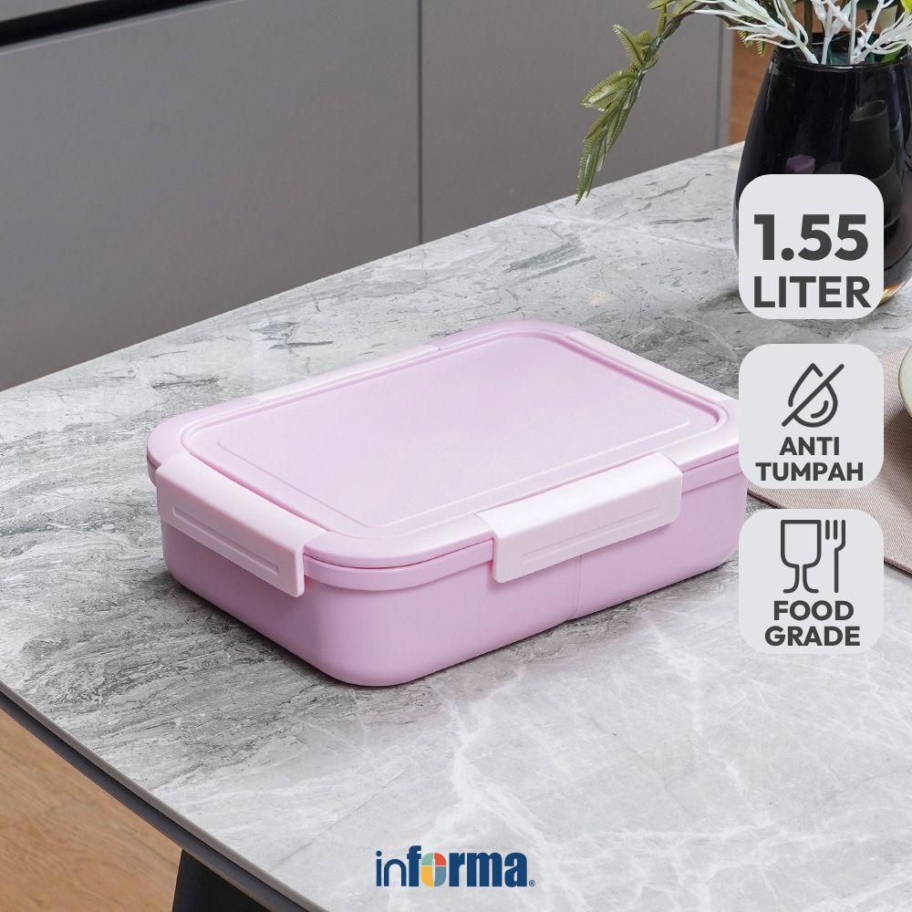 Informa Appetite 1.55 ltr Cassie Kotak Makan 4 Sekat - Pink Lunch Box Food Grade Food Box Kotak Beka