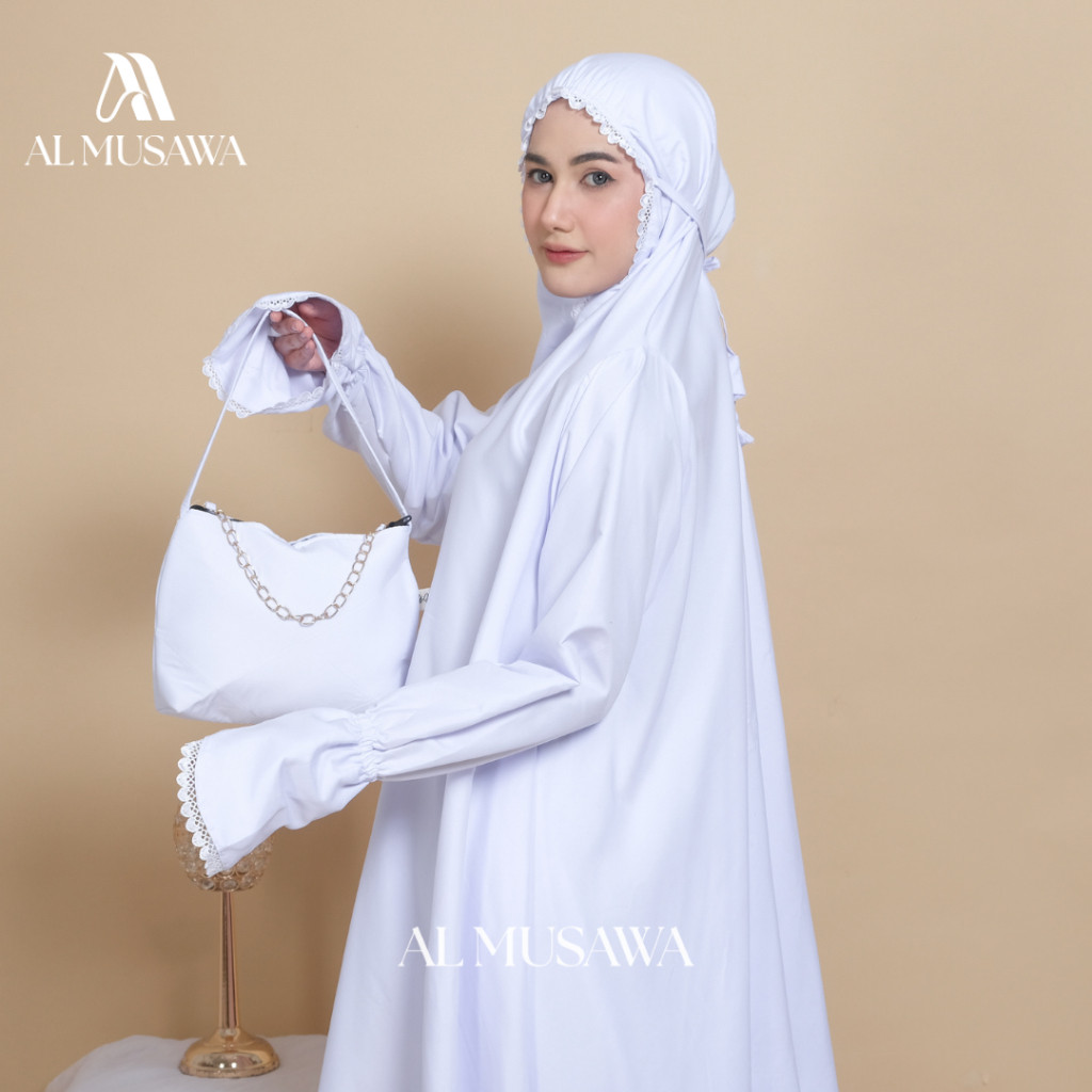 Jerry OFC - Mukena Dewasa Umroh Berlengan Mukenah Tangan Potongan Atas Bawah